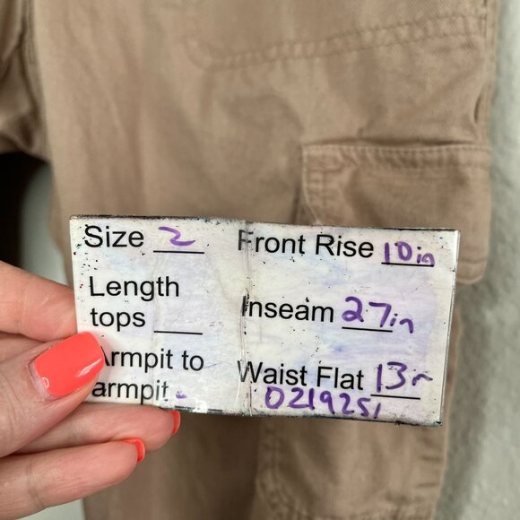 Gap Girlfriend Cargo Jogger Pants Warm Golden Brown Size 2 100% Cotton - Picture 10 of 12